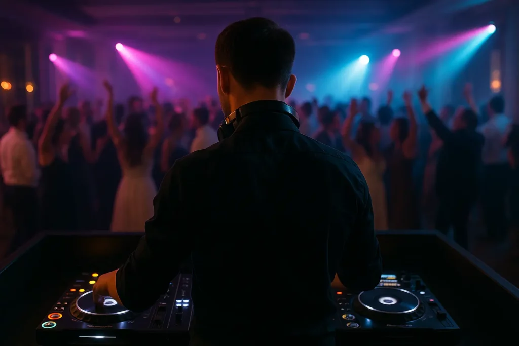 invités dansant pendant un mariage animé par DJ dans le 75