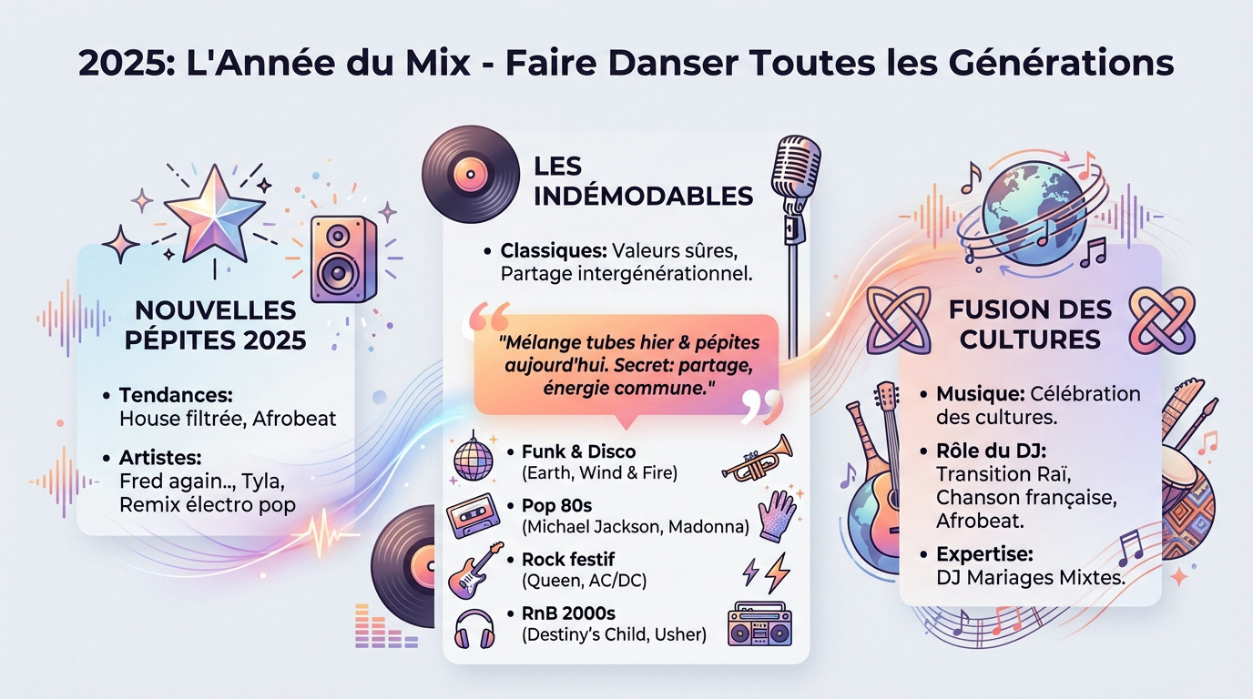 Amine DJ mixant une playlist mariage 2025 variée pour faire danser toutes les générations