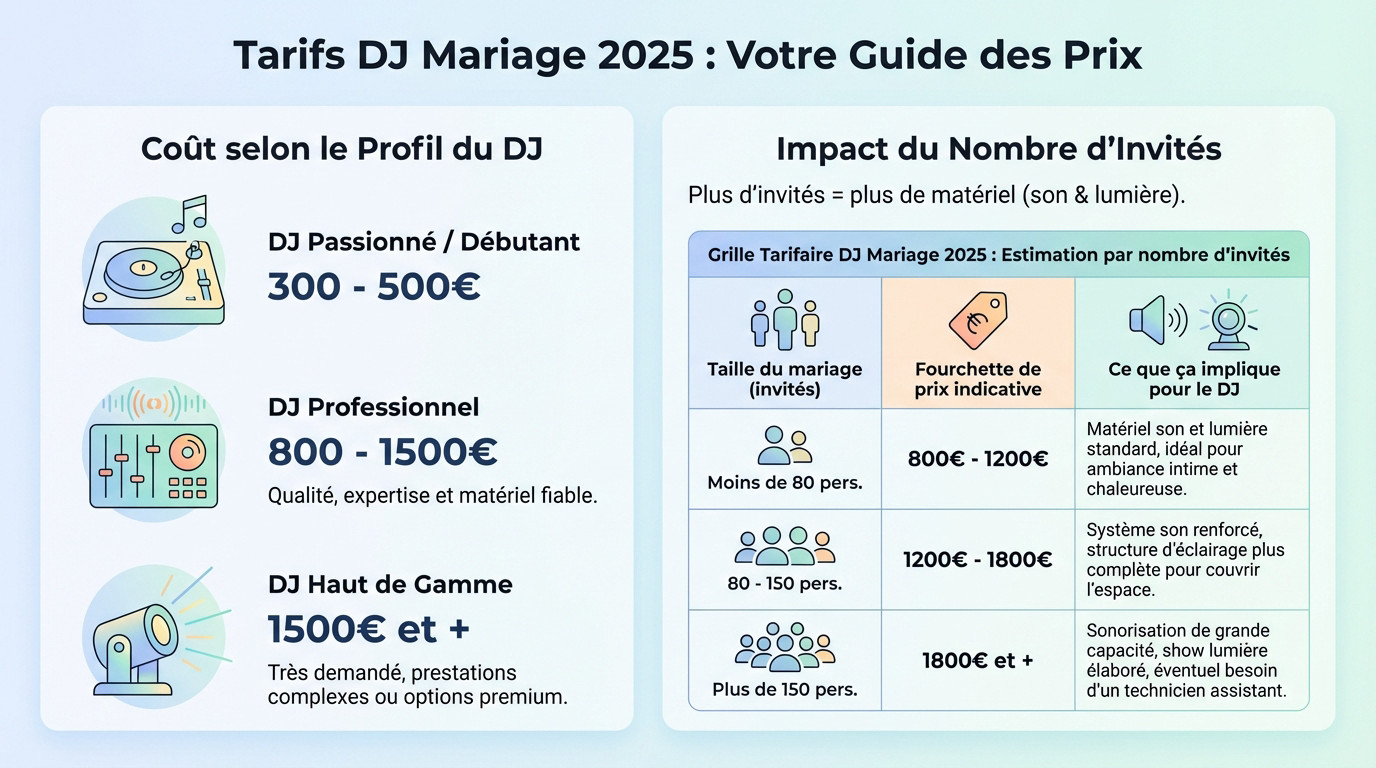 Estimation tarif dj mariage et ambiance lumineuse soirée dansante