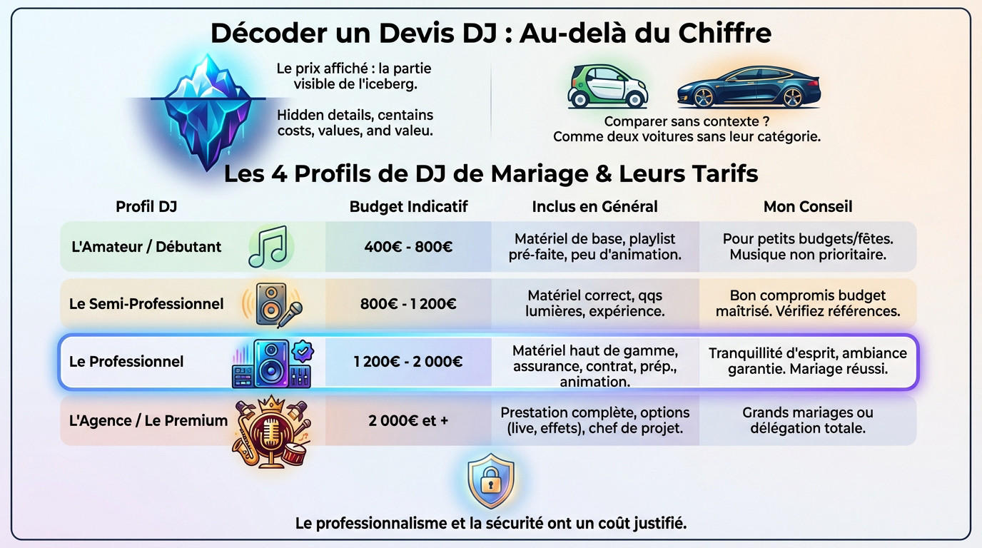 Analyse détaillée d'un devis DJ mariage pour comprendre le prix et la valeur