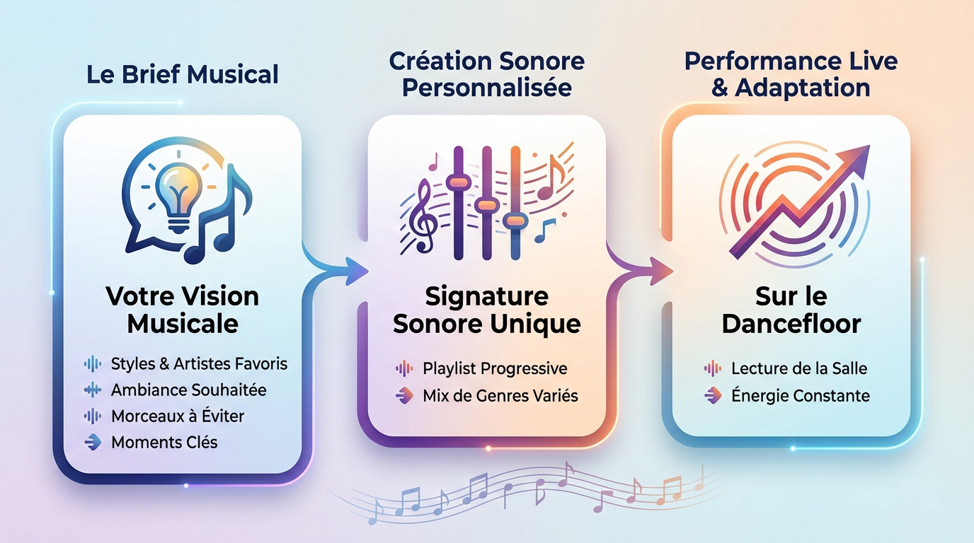 Amine DJ en pleine préparation de playlist personnalisée pour un événement sur mesure