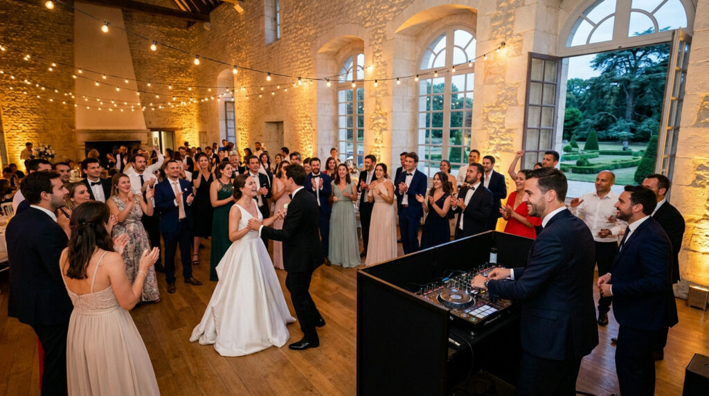 salle de mariage maghrébin et scène DJ en Île-de-France