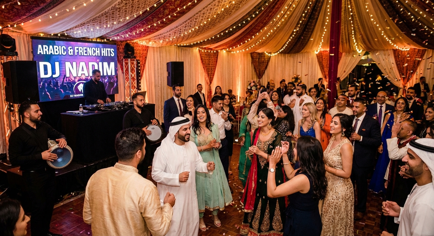 Piste de danse mariage oriental avec DJ et percussions