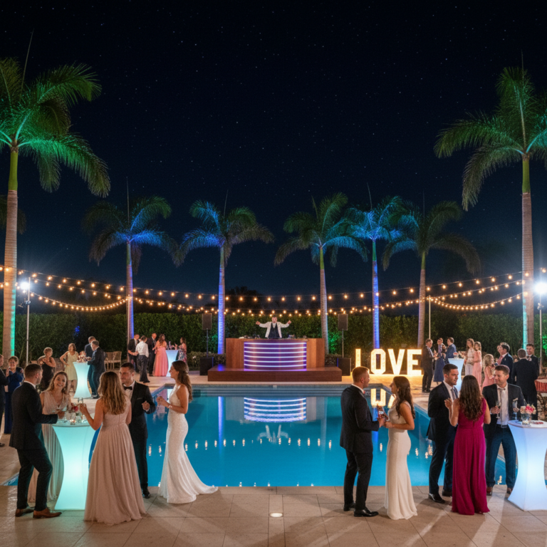 Mariage au bord de la piscine : ambiance et animation DJ