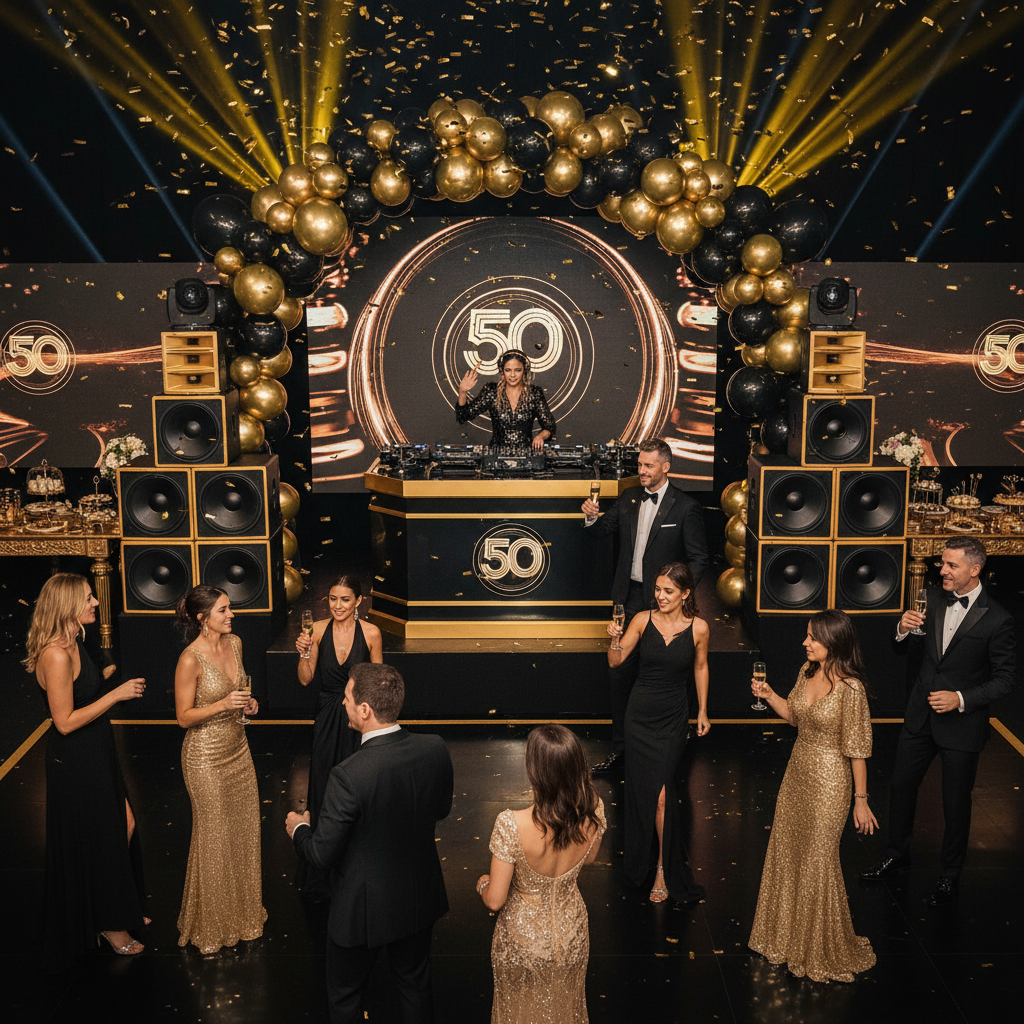 DJ animant un anniversaire 50 ans