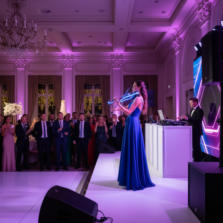 Violoniste live et DJ au mariage : l&rsquo;élégance sur la piste de danse