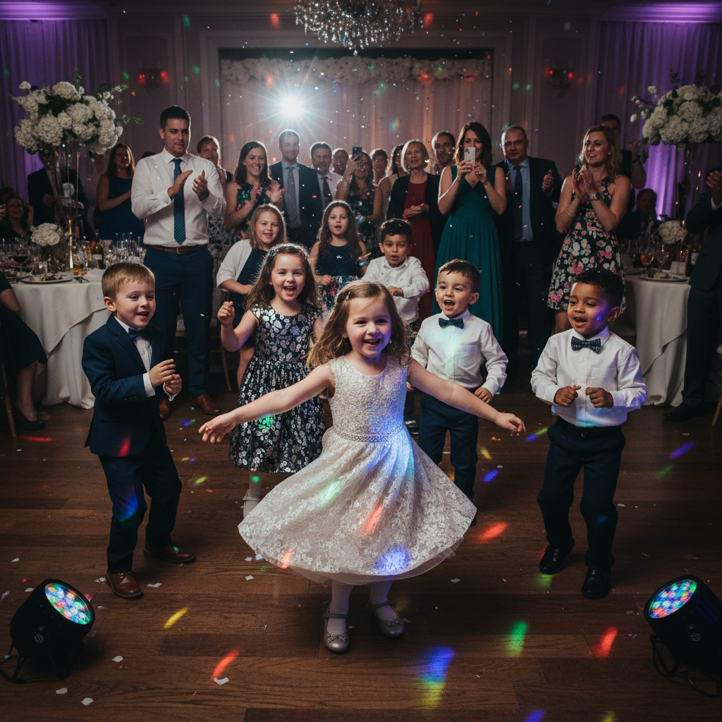 Enfants dansant lors d'une fête en famille