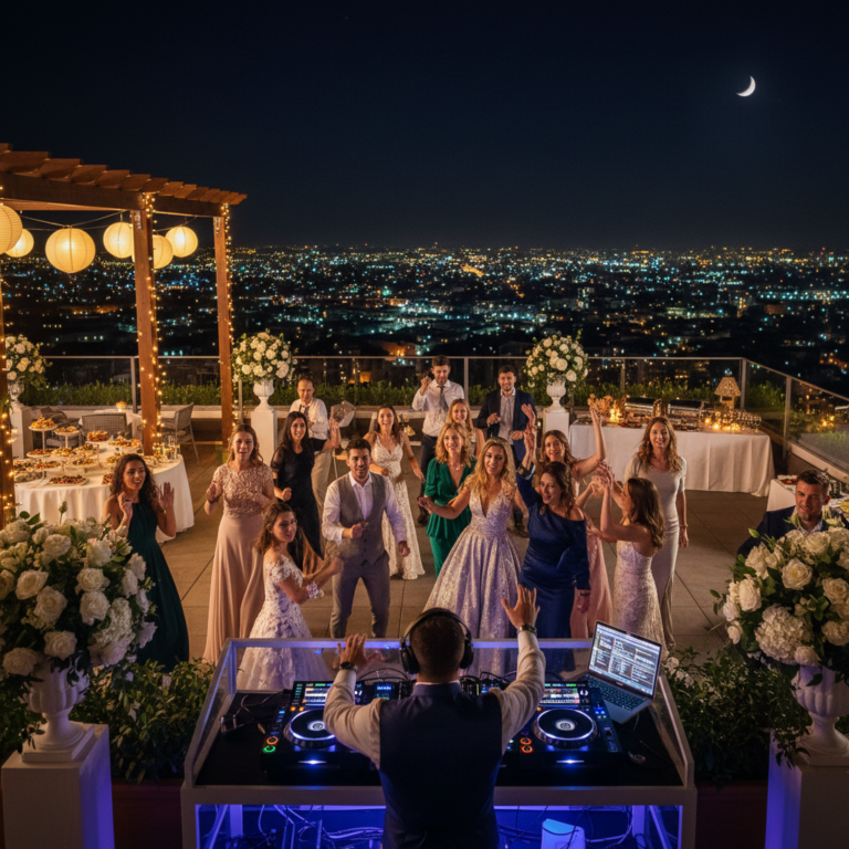 Réception de mariage sur une terrasse : conseils DJ et sono