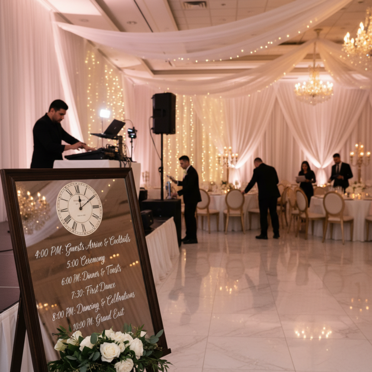 Timeline d&rsquo;une soirée de mariage : le déroulement idéal heure par heure