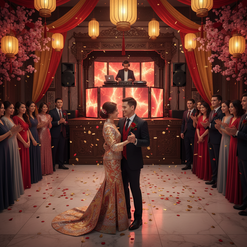 Première danse des mariés lors d'un mariage oriental