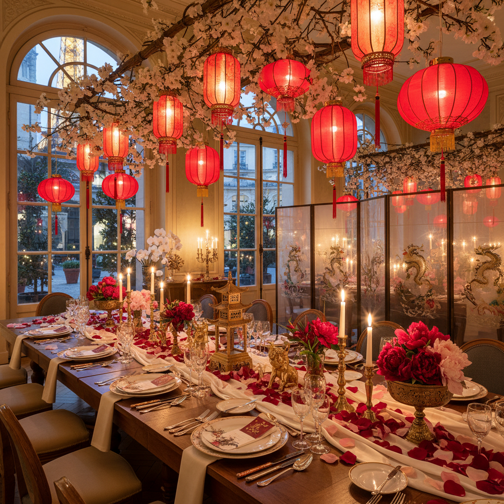 Table de dîner mariage oriental à Paris