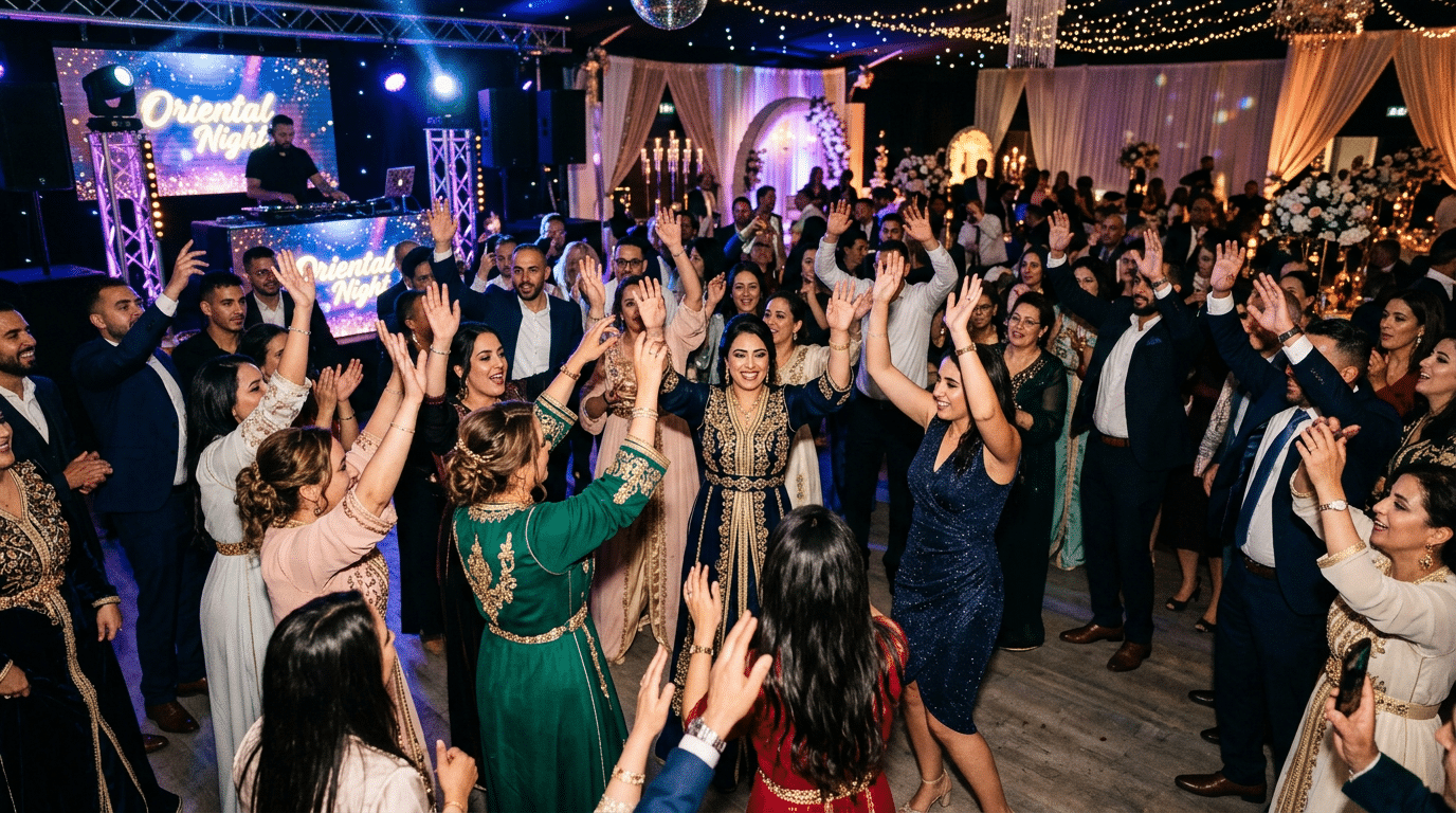 DJ mariage oriental animant une piste de danse lors d'une soirée à Paris